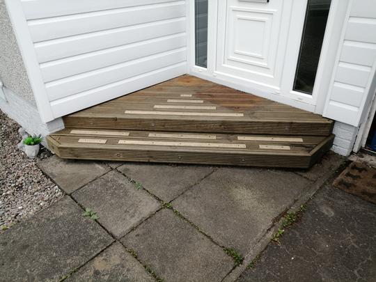 Front steps I built with Hive Controlled lighting